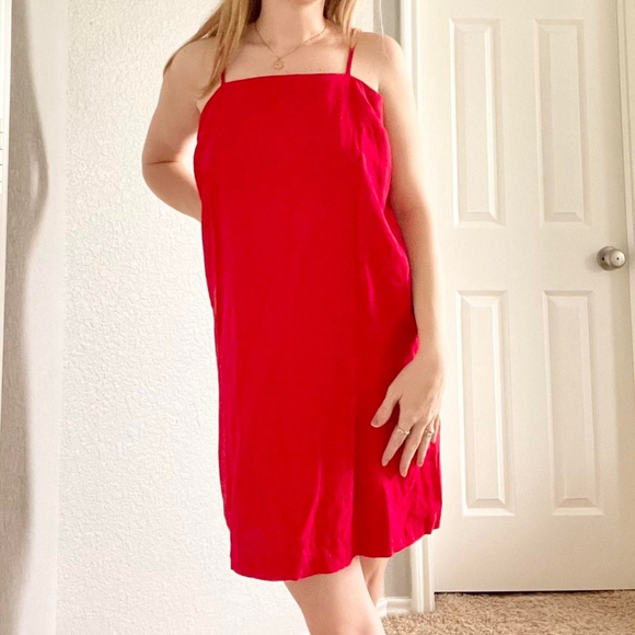 A New Day Dress XXL Red Sleeveless Linen Women’s - Picture 1 of 6